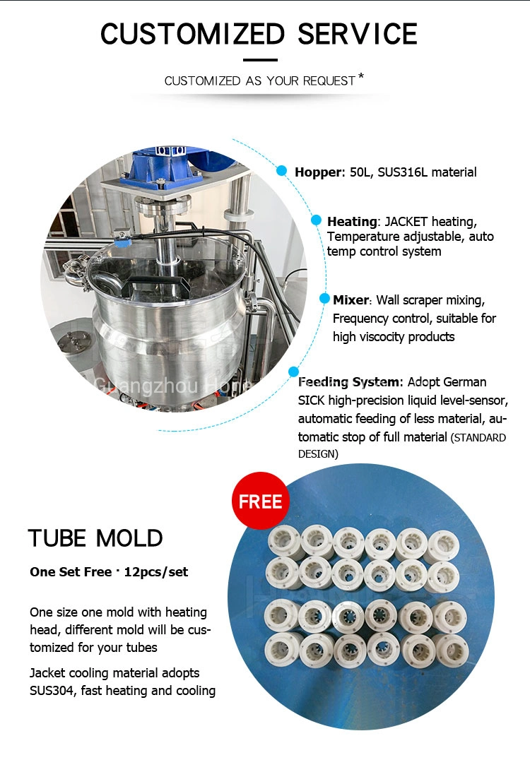 Honemix Automatic Plastic Tube Filling and Sealing Machine for Cosmetic/Hand Cream/Sanitizer Gel Toothpaste/Ointment Laminated Tube Packing Machine